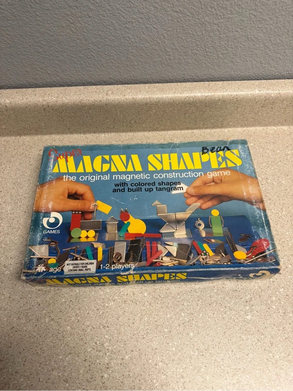 Vintage Magna Shapes Magnetic Construction Game - Blue